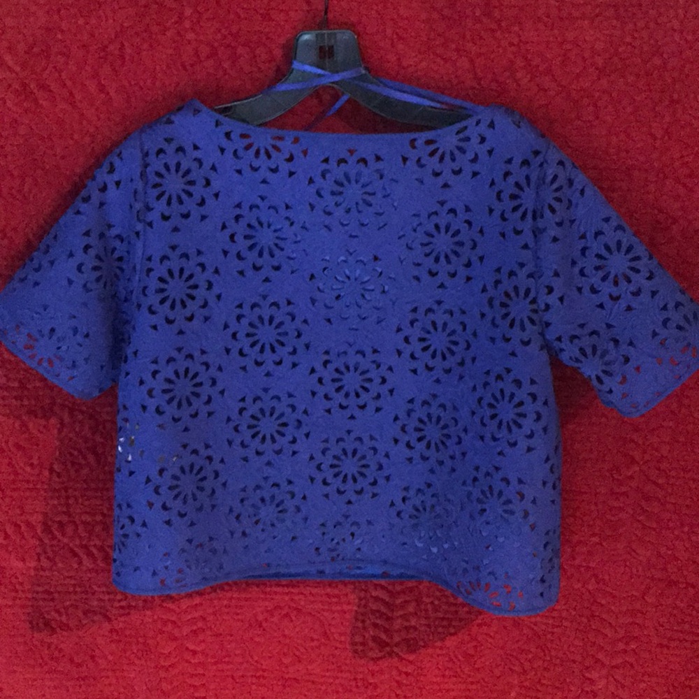 Royal blue top with cut out details